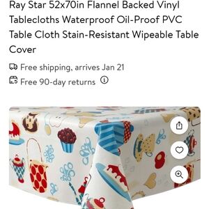 Ray Star Stain-Resistant Tablecloth Still In Package Tea Pot Design